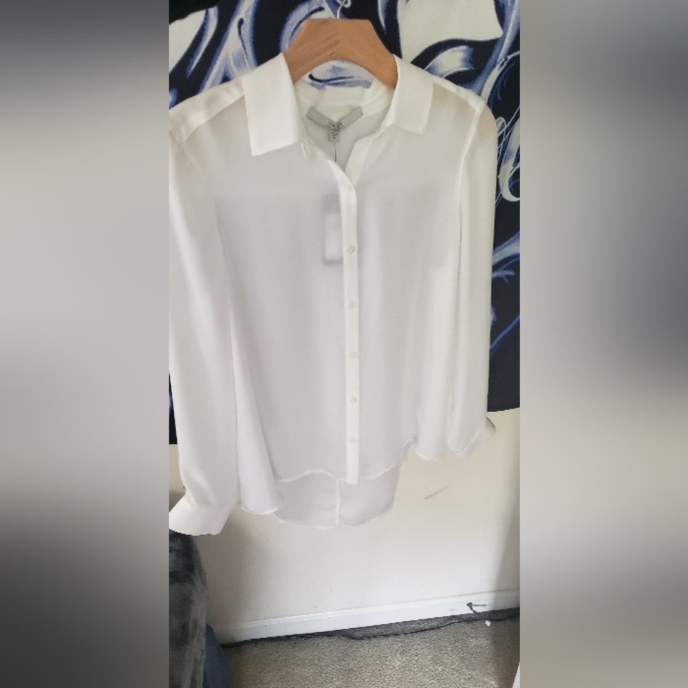 Sheer GUESS Long-sleeved Button Top